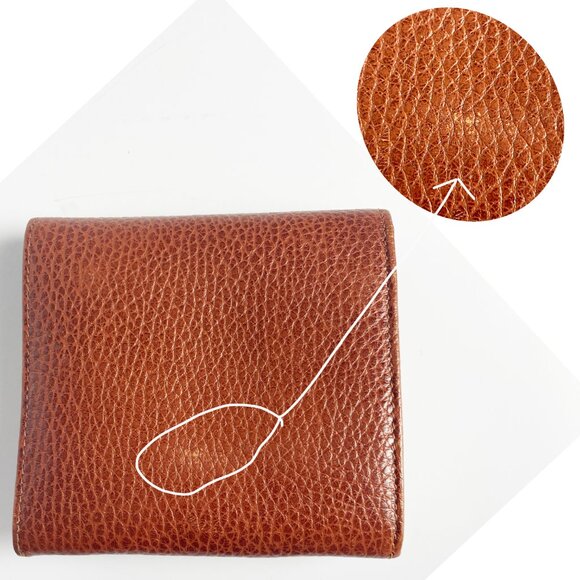 Bally Wallet French Purse Small Bifold Tan Grained Leather Vintage Y2K - Picture 11 of 11